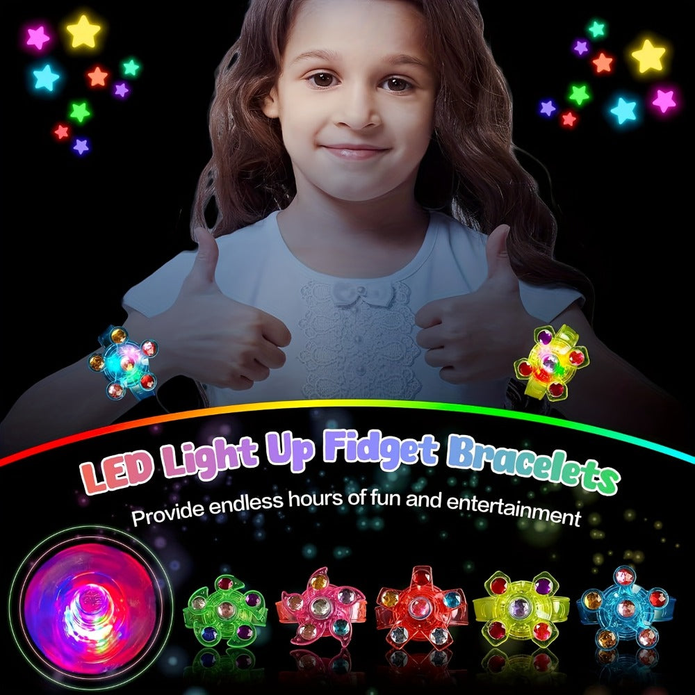 Party Favors LED Fidget-Spinner Wristbands, 30-Piece Multicolor Light-Up Set for Night Events — image 5