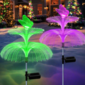 Solar Garden Lights Butterfly Jellyfish Stakes with Gradient Color Change in 2- or 4-Pack Sets — image 1