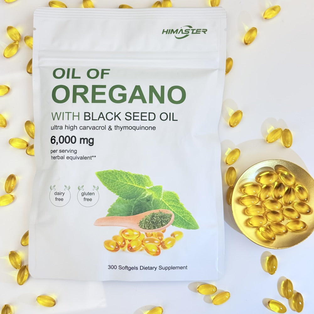 Herbal Supplement with HIMASTER Label, Oil of Oregano 6000mg per Serving with Black Seed Oil, 300 Softgels — image 3
