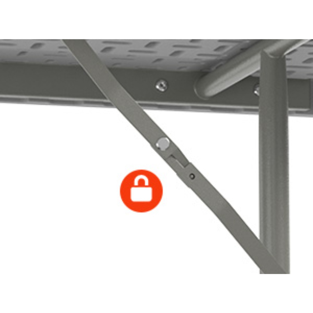 Narrow White 6-Foot Portable Folding Table with Rectangular Top and Folding Gray Leg Frame — image 16