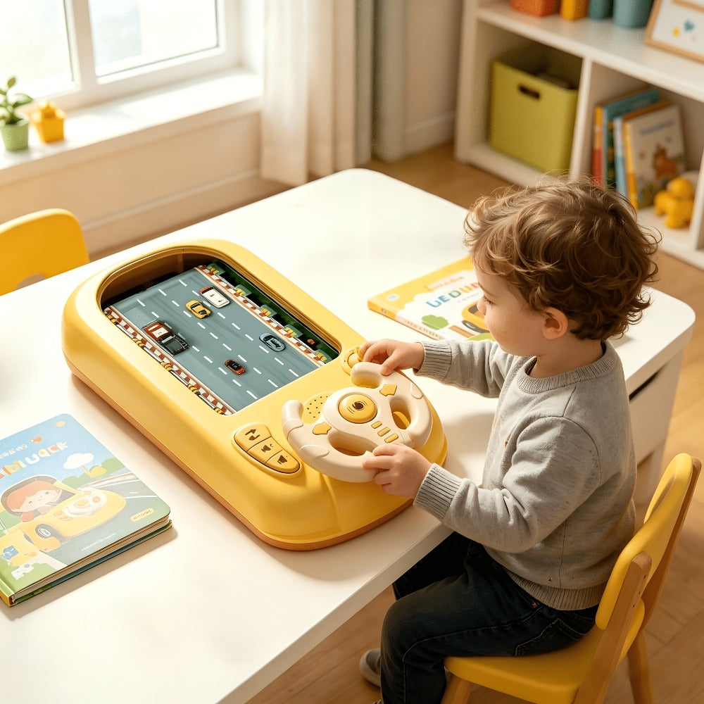 Electronic Racing Steering Wheel Game Toy with 200 Pictured Levels, Two Speeds and Yellow or Green Options — image 9
