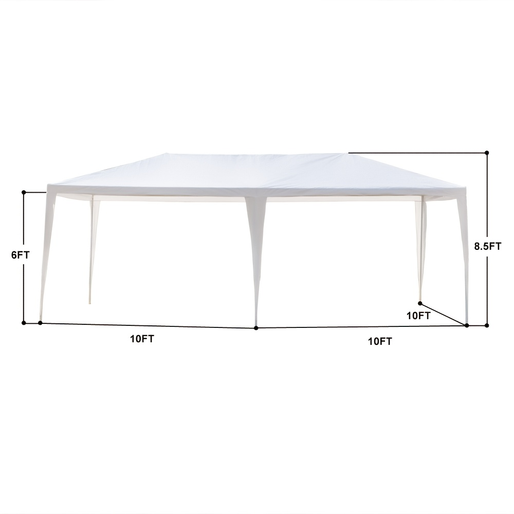 White Open-Sided Canopy Tent in 10x20ft or 10x30ft Sizes with Ropes, Stakes and No Sidewalls — image 4