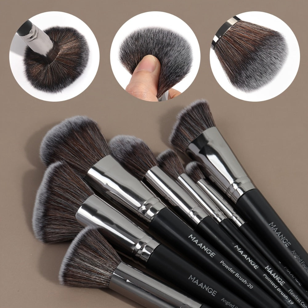 Makeup Brush Set, 25-Piece Synthetic Bristle and ABS Handle Collection with Face-Eye Brush Shapes and Gift Box — image 9