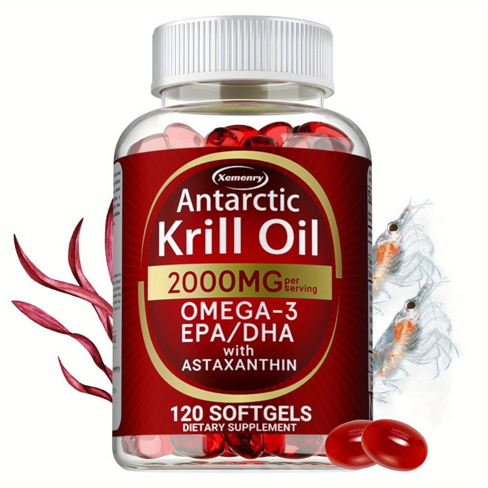 Antarctic Krill Oil 2000mg Softgels 120 Count with Astaxanthin EPA & DHA for Bath Time, Home Spa and Personal Care — image 11