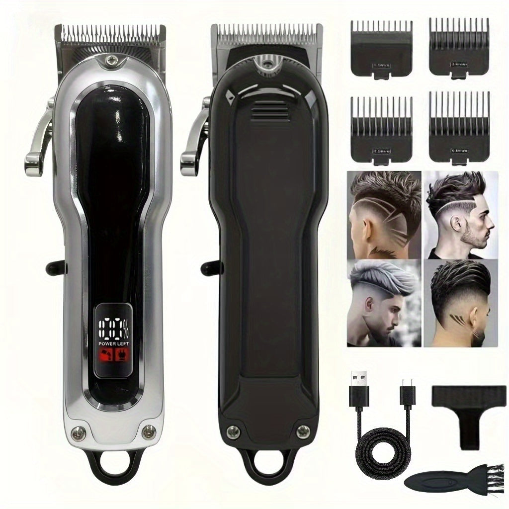 Electric Hair Clipper Set with Limit Comb – Barber-Grade Professional Trimmer, Long-Lasting Rechargeable Battery, Home & Trav