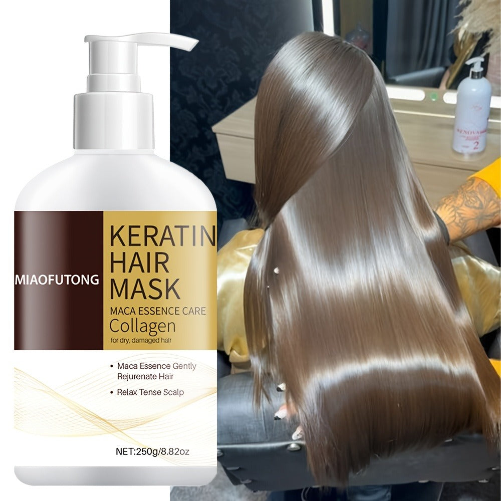 250g Keratin and Collagen Hair Mask in Pump Bottle with Argan, Castor and Rosemary Oils Named on Label — image 8