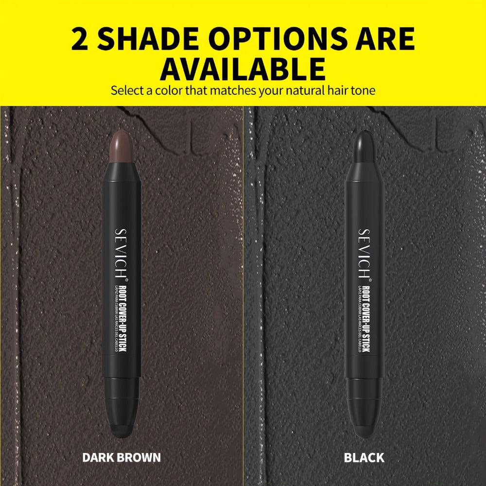 Instant Gray Root Coverage Stick for Men 2-Pack Sevich Beard & Hairline Color Pen, Sweat-Proof Precise Application Black & Da