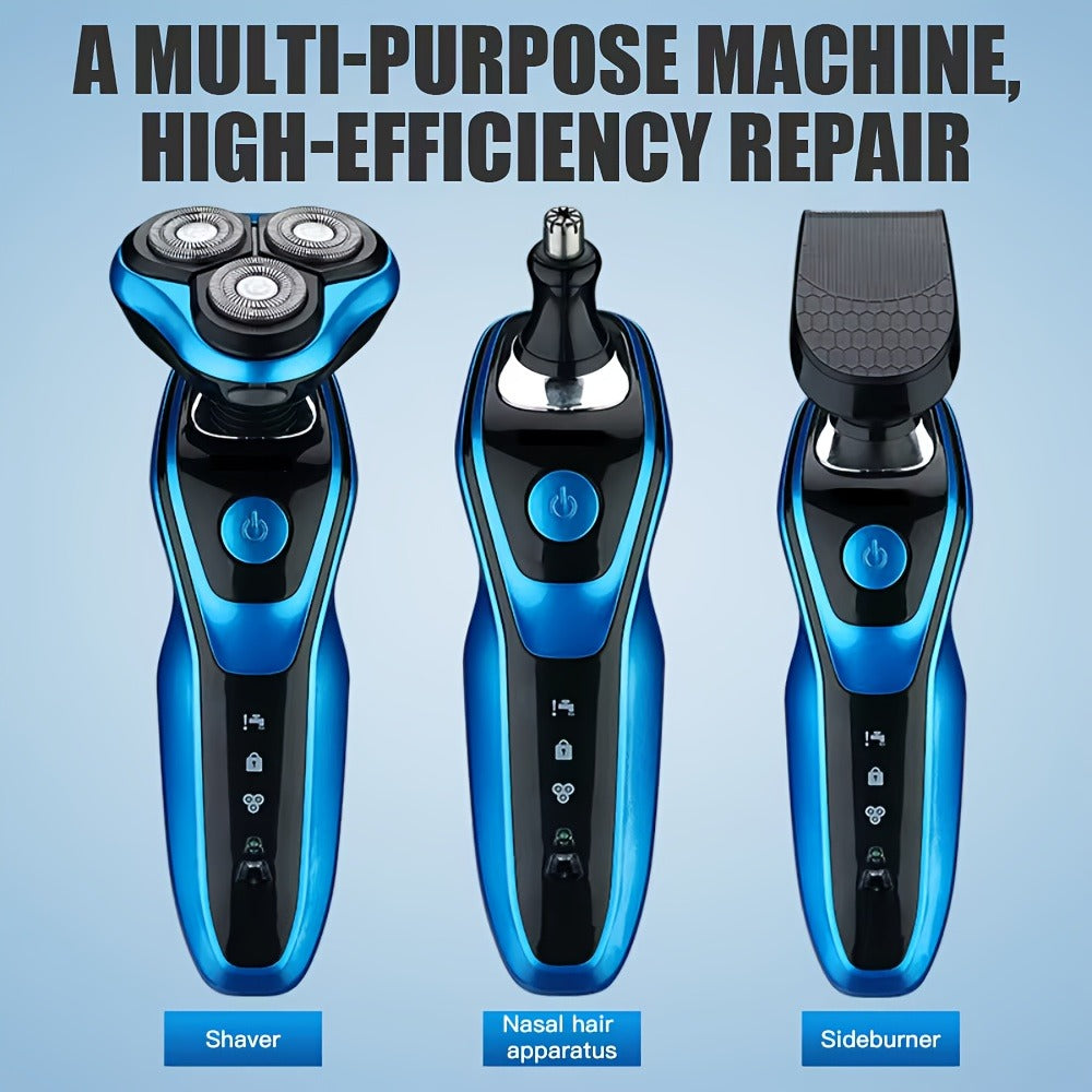 Electric Shaver 3-in-1 Floating-Blade Kit with Nose and Sideburn Trimmers, USB Charging and Digital Display — image 5