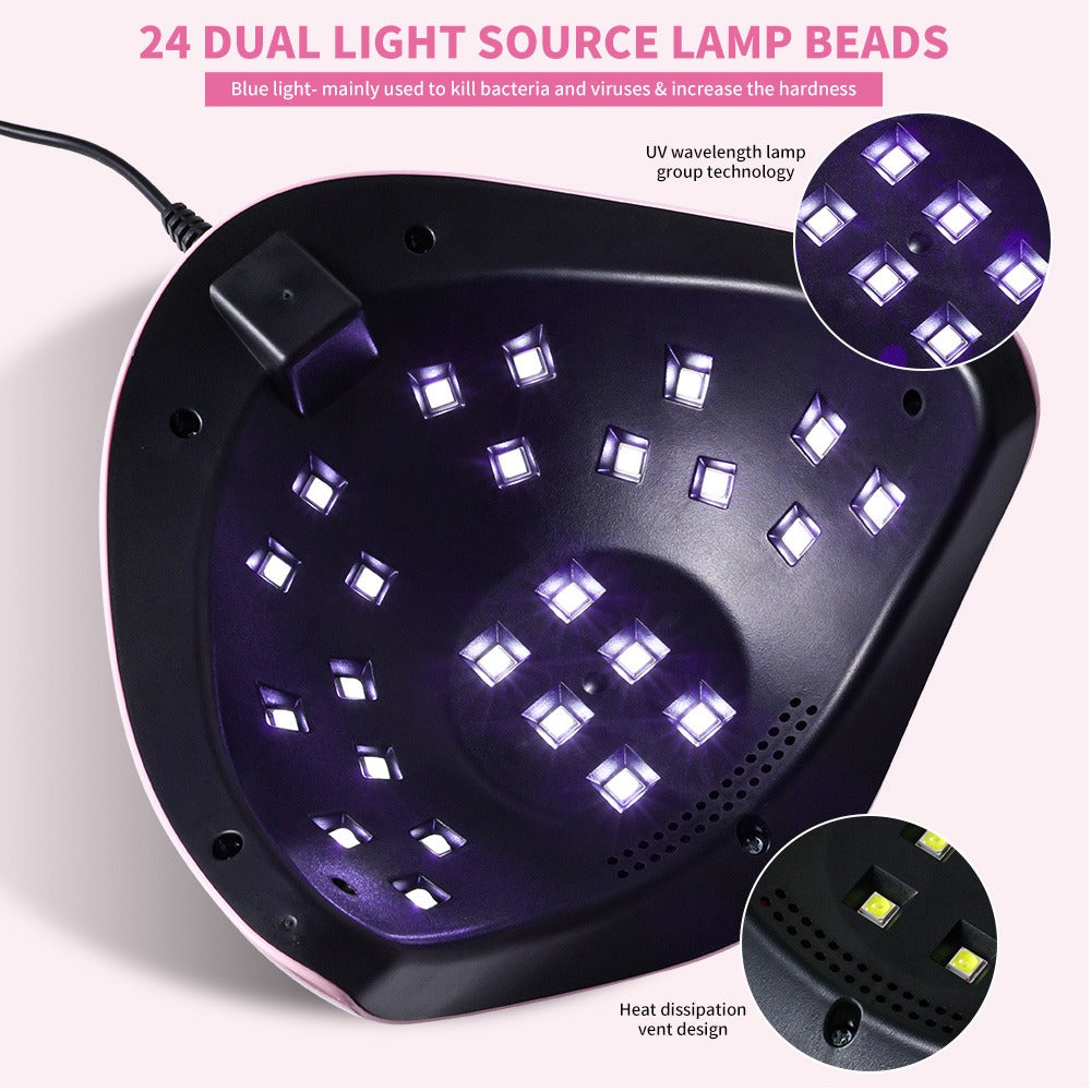 8T UV LED Nail Lamp with 24 Light Beads, Infrared Hand Sensor, 30/60/90s Timers and Two USB Styles — image 8