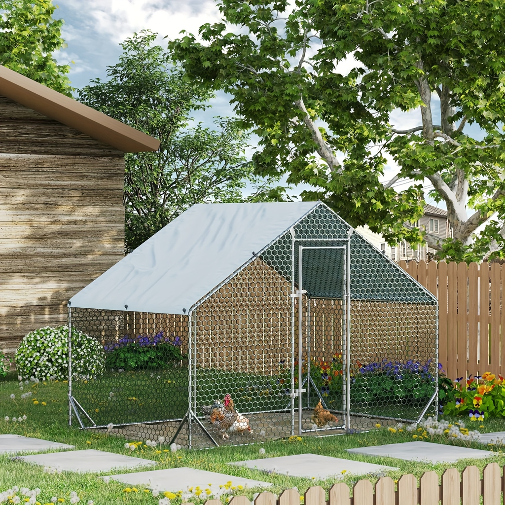 Metal Chicken Run Walk-in Poultry Enclosure with UV Protection - Dome Flat & Spire Roof Styles — image 14