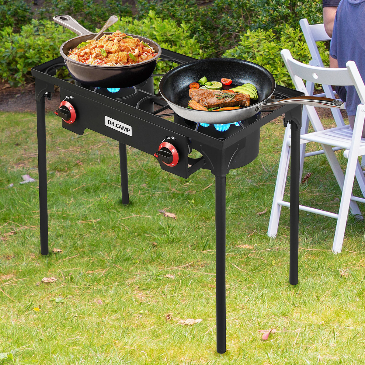 Propane Camping Stove Cast Iron 1, 2 or 3 Burner with Detachable Legs, 20 PSI High-Pressure Regulator — image 10