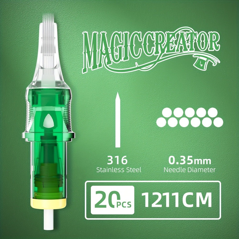 Tattoo Cartridge Needles with MAGICCREATOR Label, 20-Piece Box with 25 RL RS CM M1 Options — image 26