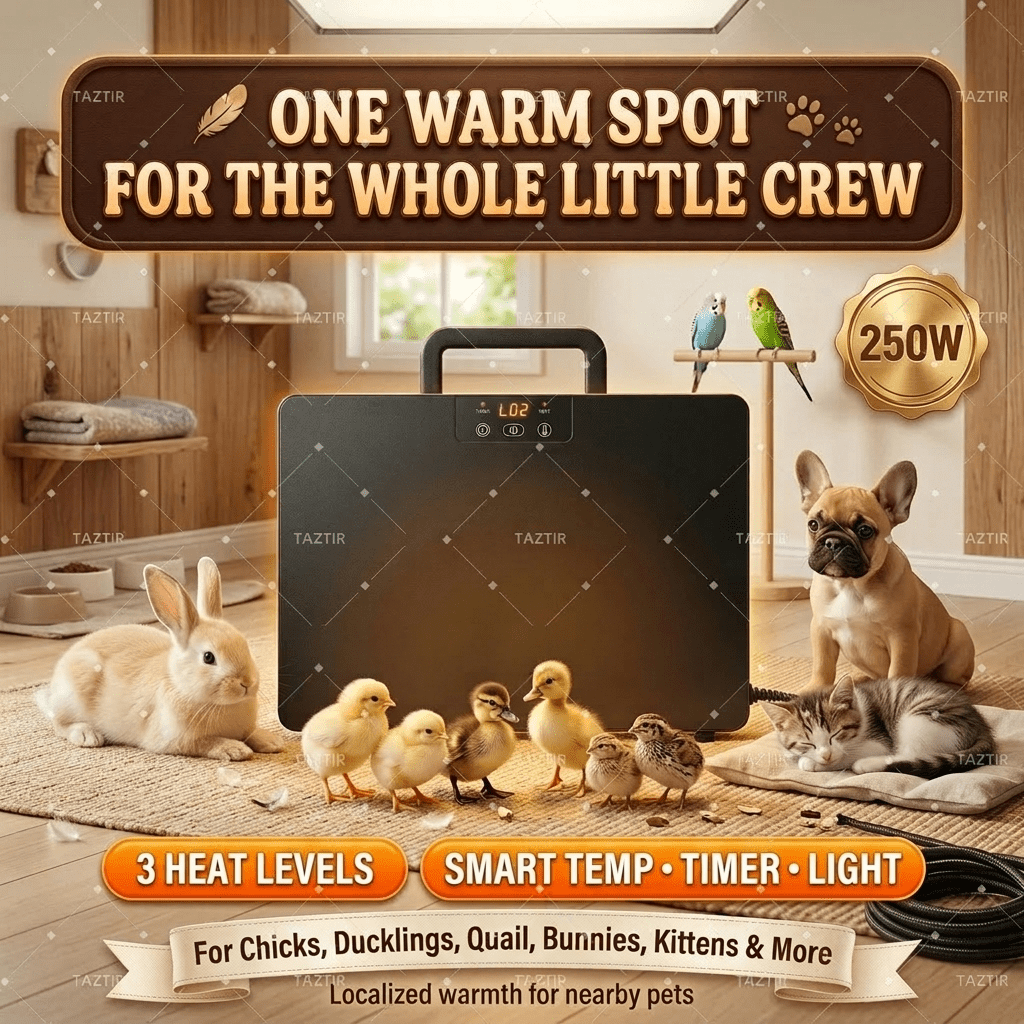 Brooder Heater, Chick Duck Quail 3 Heat Levels Timer Digital Display for Garden, Patio and Yard Use — image 2