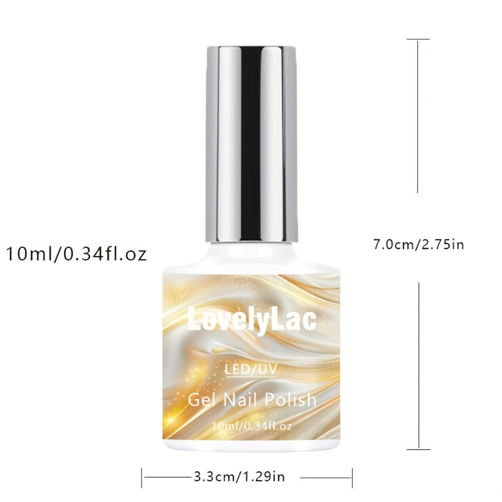 Gel Nail Polish, Shimmer White Glitter, Semi-Permanent LED Polygel, High-Shine Glossy Finish, Explosive — image 3