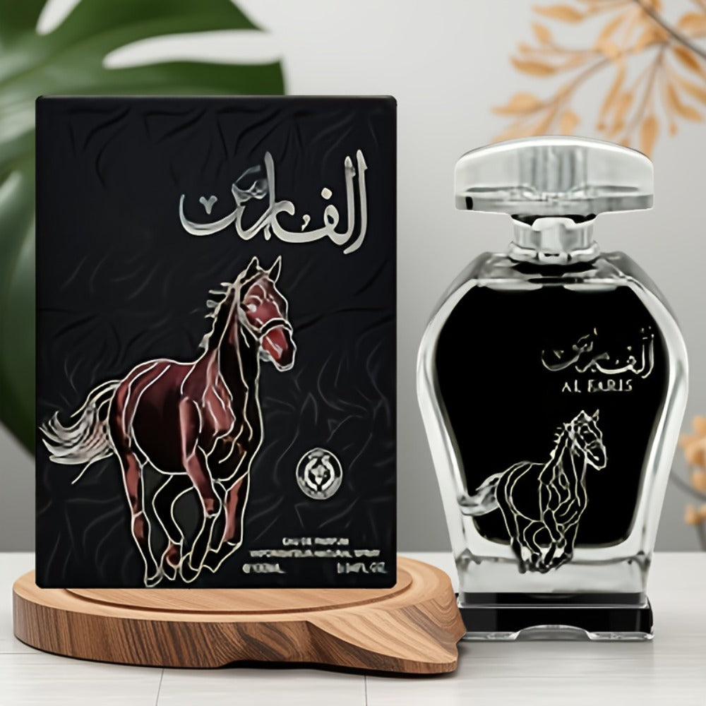 AL FARIS Black Mustang Men Cologne Eau de Parfum 3.38 oz 100ml Dubai Arabian Oriental Fragrance Woody Oud Musk Spray — image 