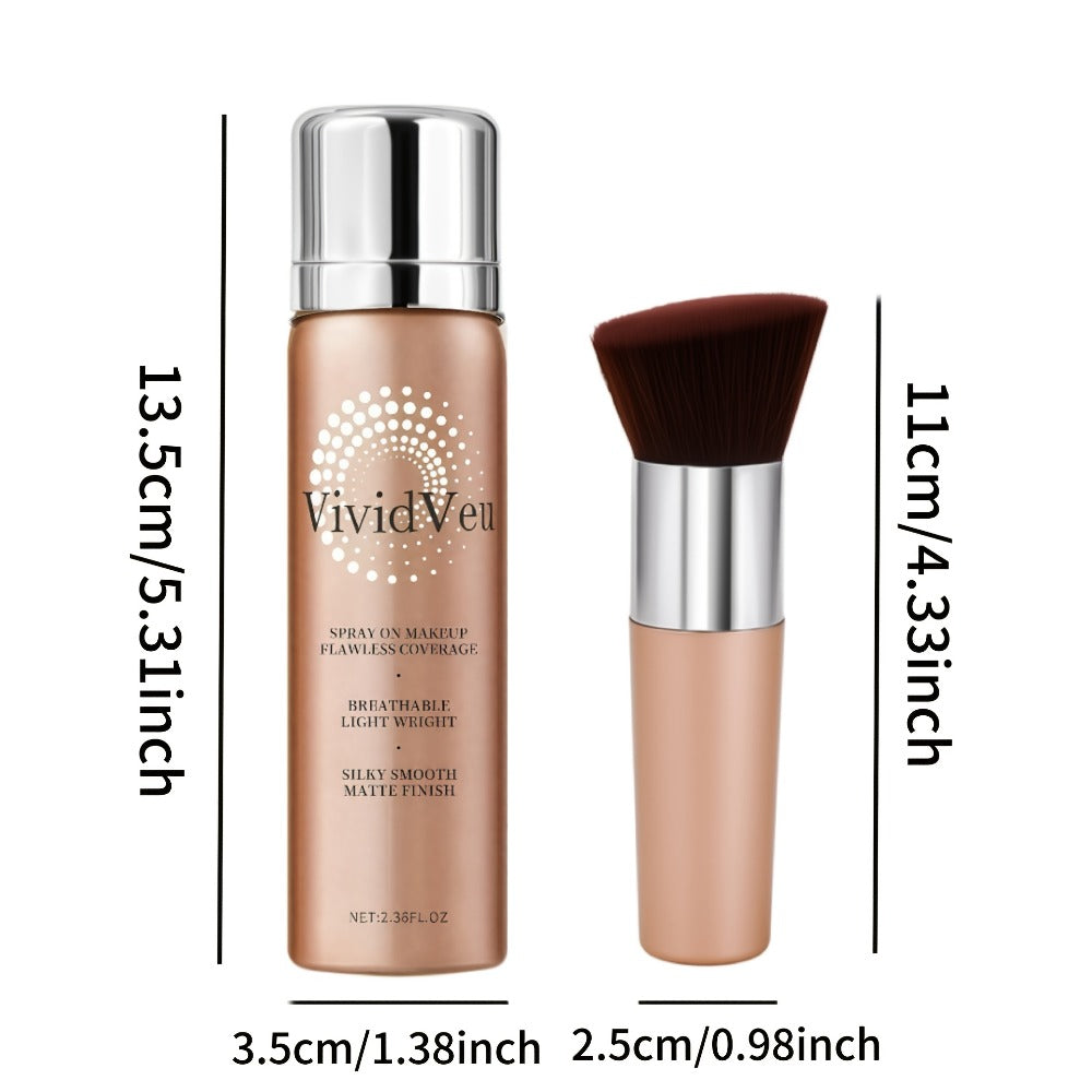 Spray-On Liquid Foundation Bottle with Matching Face Brush in Four Shades from Natural to Porcelain — image 6