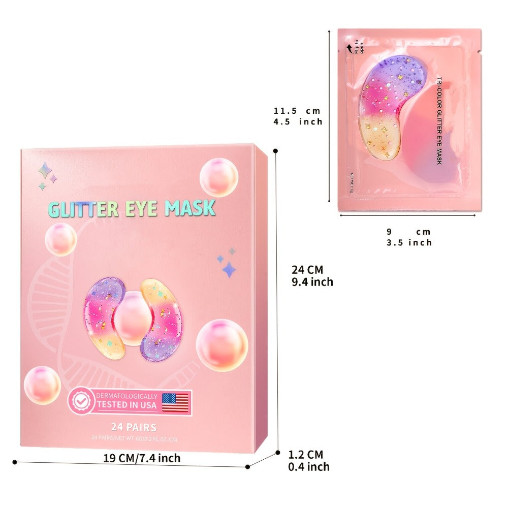 Glitter Under-Eye Patch Set with Pink, Purple and Gold Crescent Pads in a 12-Pair Checkout Pack — image 4