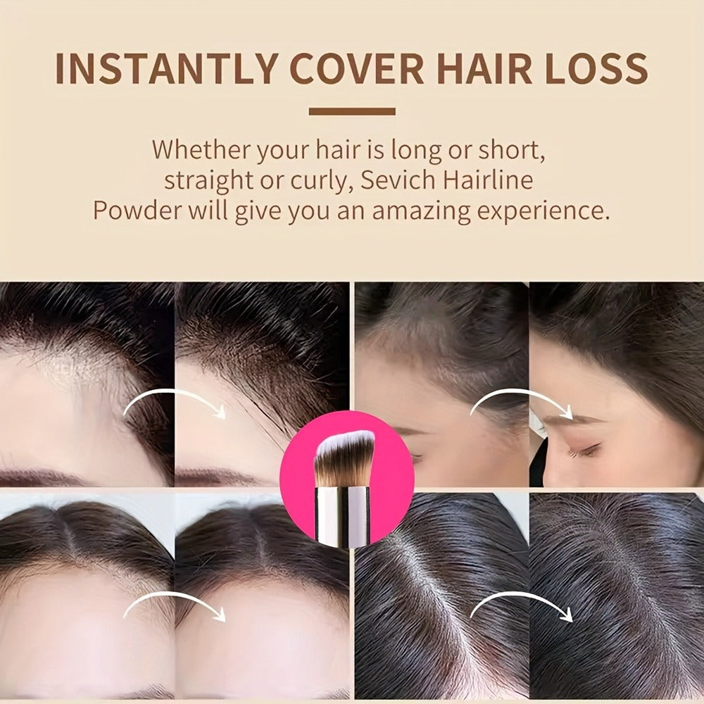Thinning Hair Root Coverage Powder with Brush, Instant Hairline Concealer Natural Shadow Effect — image 4