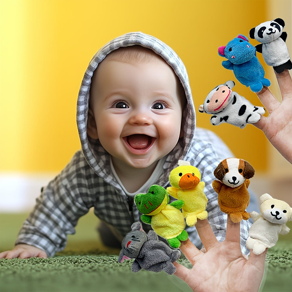 Twenty-Piece Plush Animal Finger Puppet Set with Bear, Rabbit, Panda and Assorted Character Designs — image 7