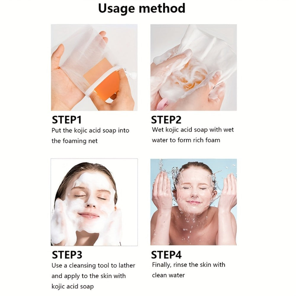 Kojic Acid Brightening Bar Soap 6-Pack – Rose Extract & Glycerin Formula for Dark Spots, Oil Control & Even Skin Tone | Moist