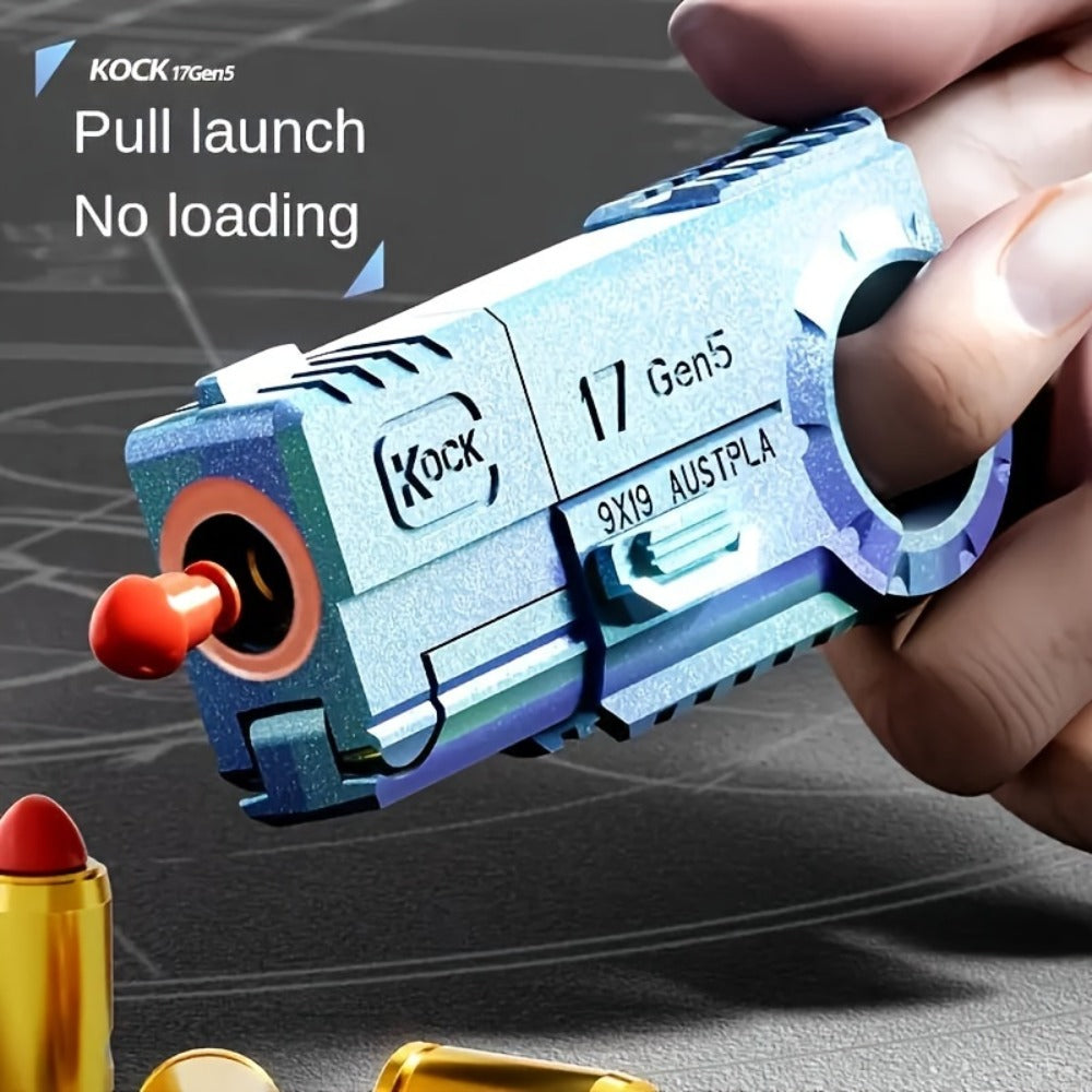 Alloy Finger Pistol Fidget Toy, One-Touch Cartridge Ejecting Stress Desk Toy, Cool EDC Novelty Gift for Adults Men Teens — im