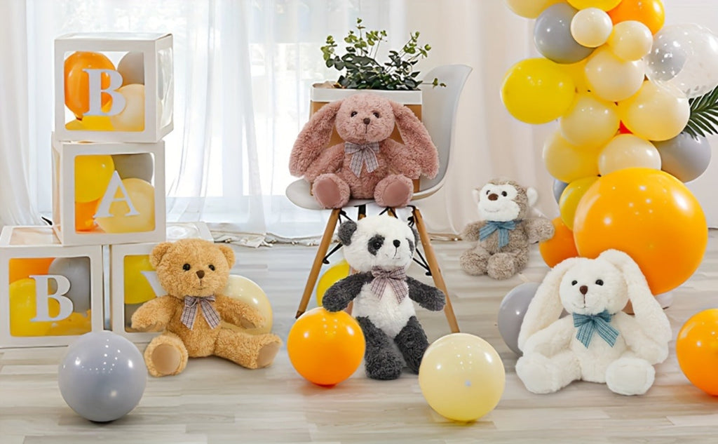 Stuffed Animal Five-Piece Bear, Monkey, Panda and Rabbit Set in 12.5-Inch Assorted Designs — image 9