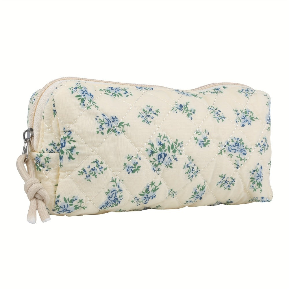 Makeup Bag Four-Piece Quilted Cotton Floral Pouch Set in Five Styles for Travel, Vanity and Everyday Beauty Storage — image 1