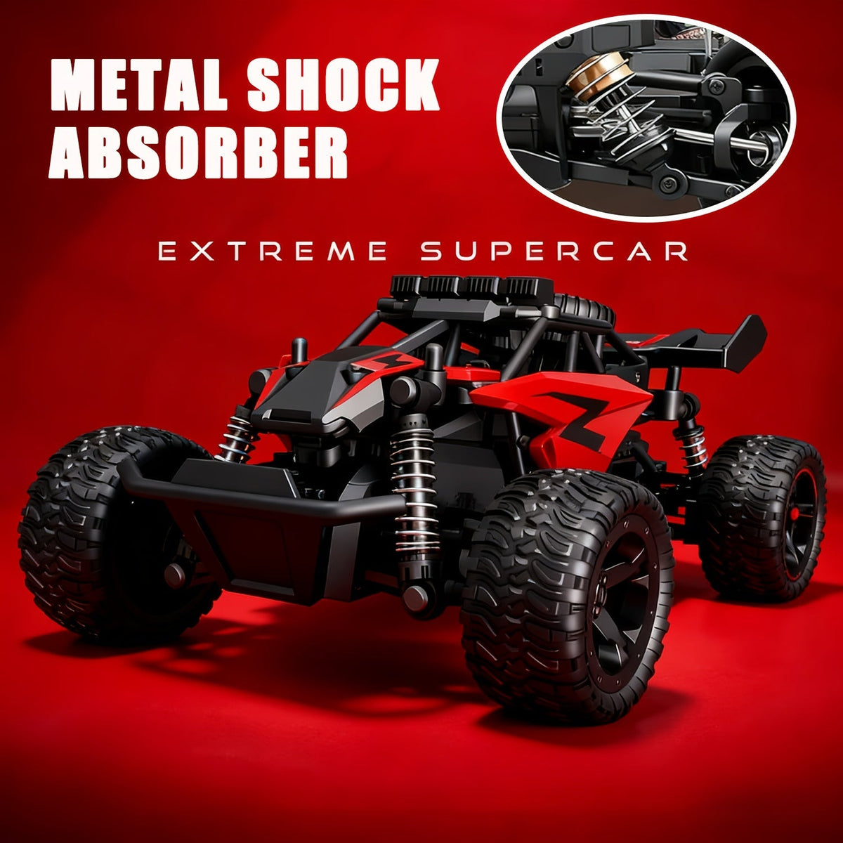 High-Speed RC Buggy 40km/h Alloy Body – 2.4G Remote Control Off-Road Vehicle for Boys Ages 6+, Super Powerful All-Terrain Out