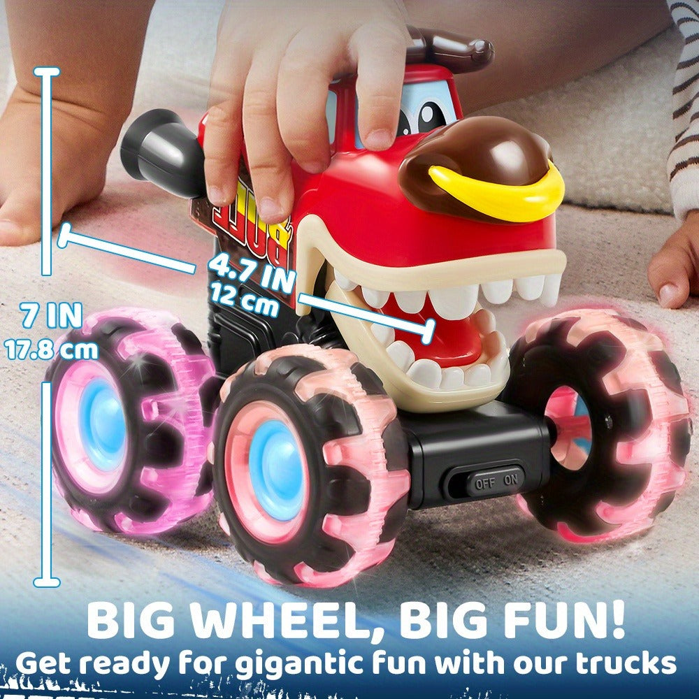 Monster Truck Toys for Toddlers 3-Pack LED Light Up Wheels Press & Go Animal Trucks Shark Bull Dinosaur — image 2