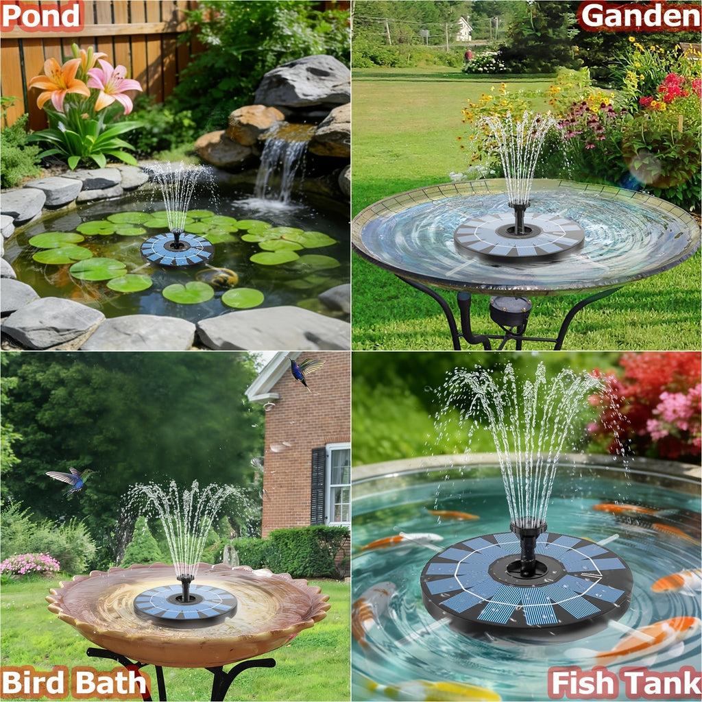 Garden Fountain Solar Powered with Support Rod for Garden, Pathway and Patio Lighting, with the Listed Configuration — image 