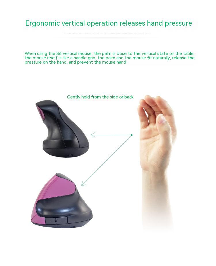 Wireless Vertical Vertical Rechargeable Battery Mouse Ergonomic Grip Mouse