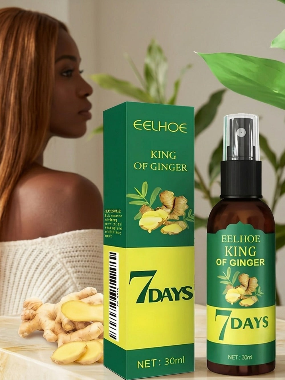 Ginger & Biotin Hair Growth Gift Set 2-Pack - Ginger Scalp Oil + Biotin Strengthening Serum for Home, Travel and Salon Hair S