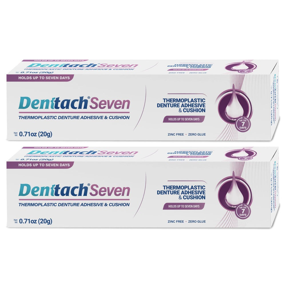 Denttach 7-Day Hold Denture Adhesive Thermoplastic Cushion Reliner Zinc-Free No-Glue Secure Grip for Upper Lower Dentures All
