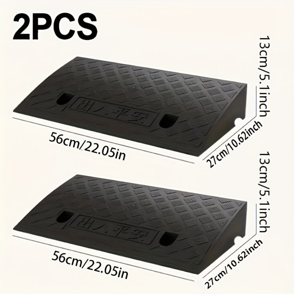 Curb Ramps 2-Pack Portable Heavy Duty Plastic Threshold Ramp Set for Low Clearance Cars Motorcycles Wheelchair – 19.68"L x 10