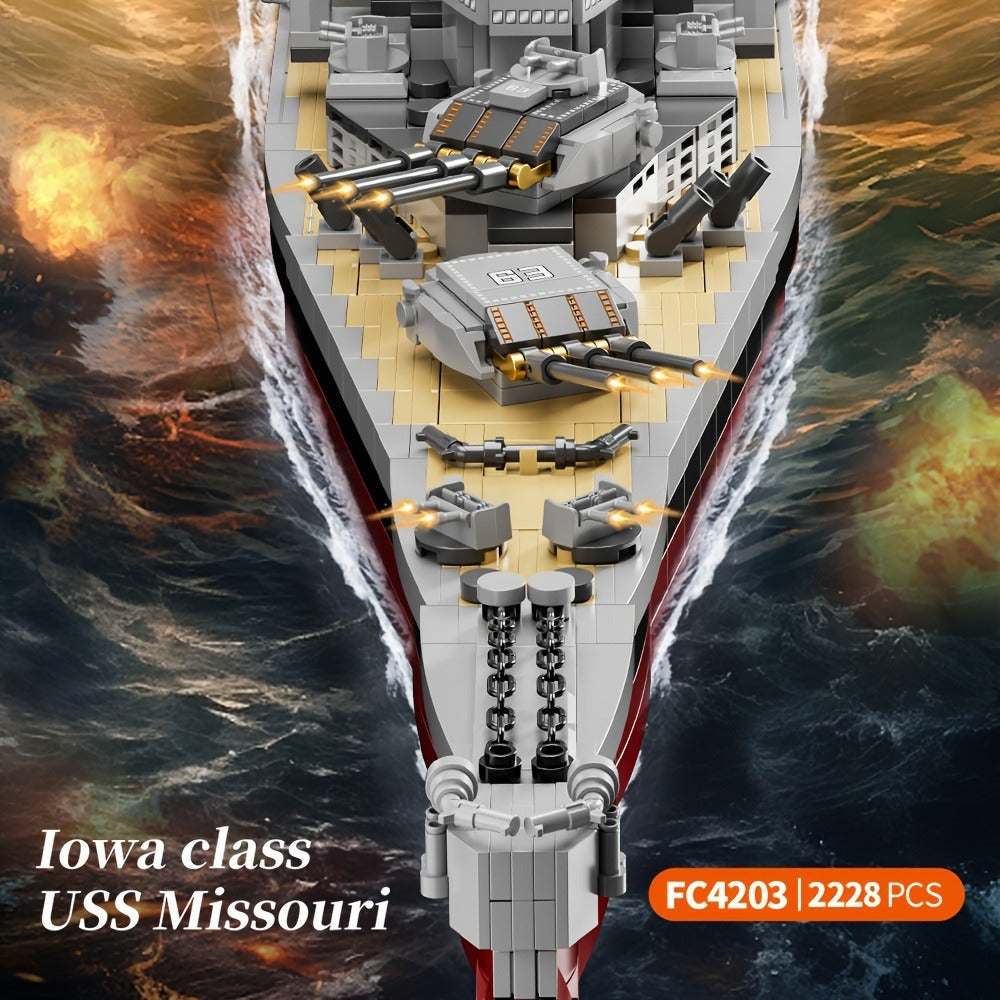 Battleship Model Building Kit 2228PCS – USS Missouri BB-63 Military Historical Warship Construction Set FC4203 — image 6