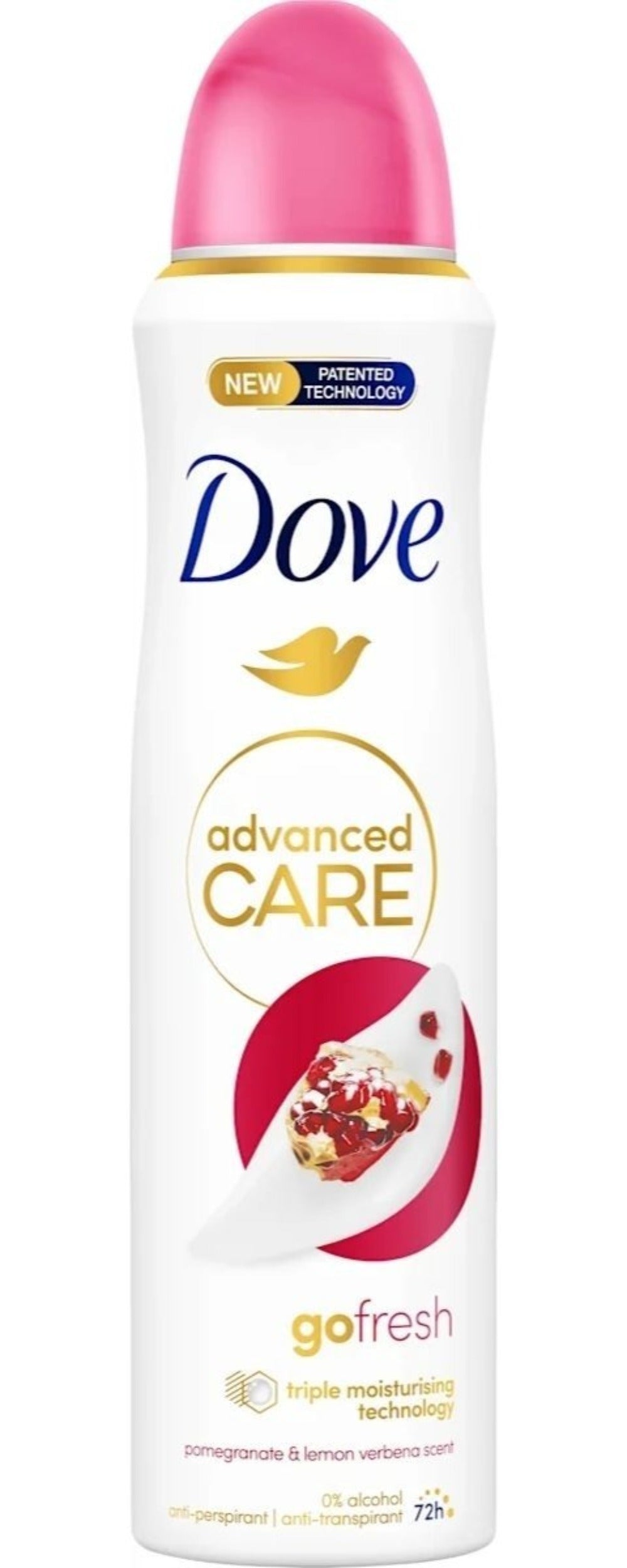 Pomegranate & Lemon Verbena Body Spray for Women Dove Go Fresh 150ml Long Lasting Freshness Quick Dry Invisible No White Mark