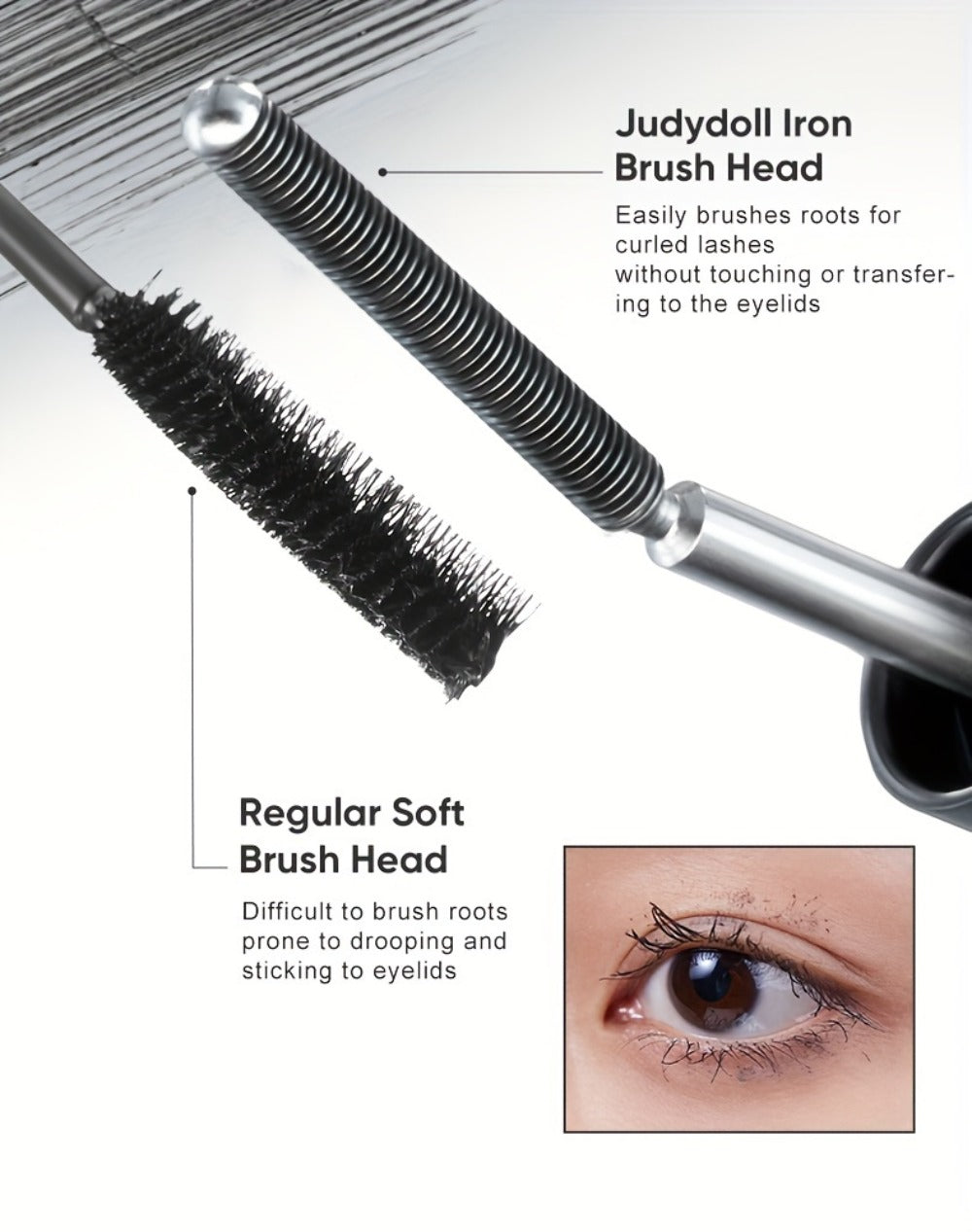 JUDYDOLL Mascara in Black or Brown with Curling or Precision Metal Applicator Designs and Slim Gray Tubes — image 19