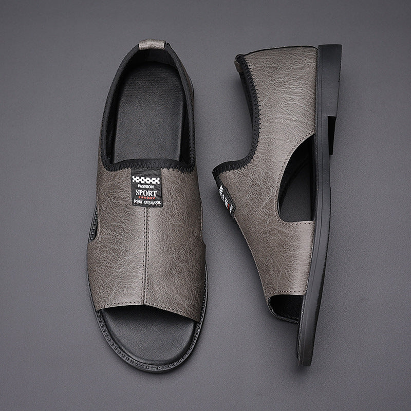 Roman Casual Sandals Soft Leather Non-slip Men