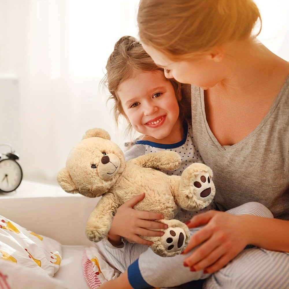 Plush Toy Soft Brown Teddy Bear in 10-Inch or 12-Inch Sizes with Classic Paw-Pad Details for Character Display, Room Decor an