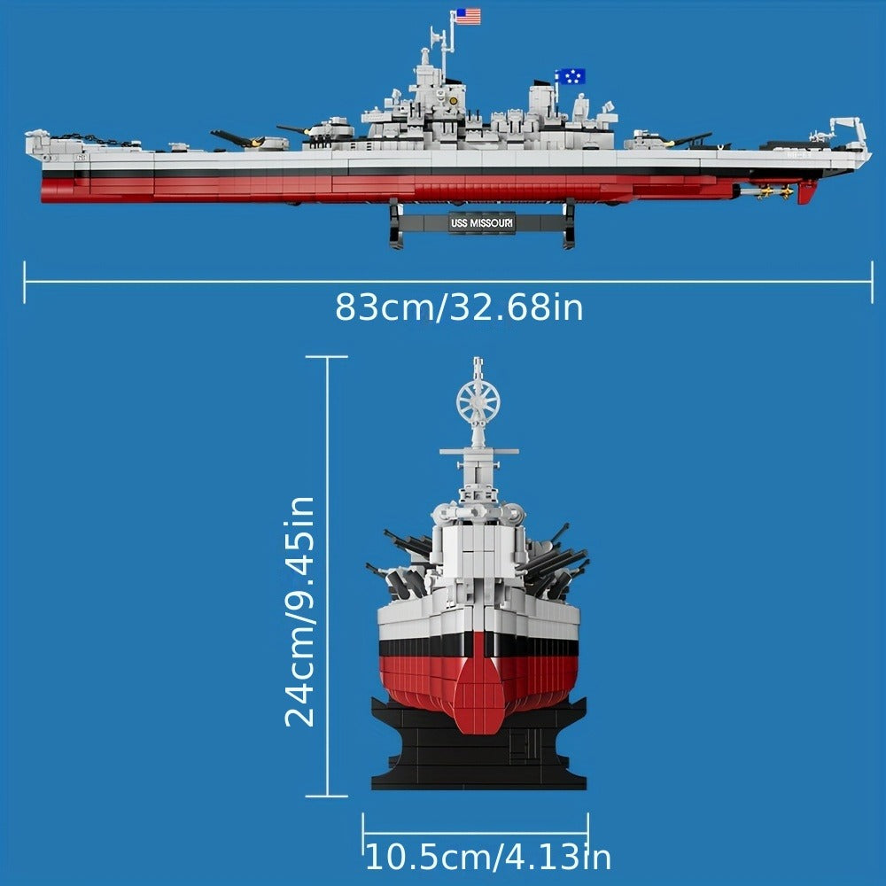 Battleship Model Building Kit 2228PCS – USS Missouri BB-63 Military Historical Warship Construction Set FC4203 — image 3
