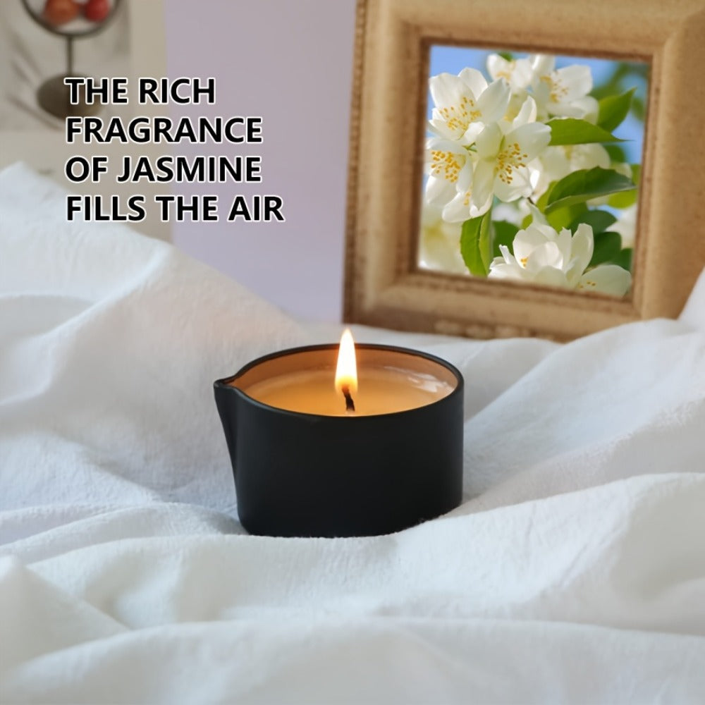 Massage Oil Candle 2-in-1 Soy Wax Scented Candle with Essential Oil – Moisturizing Warm Body Lotion for Spa Pedicure Relaxati