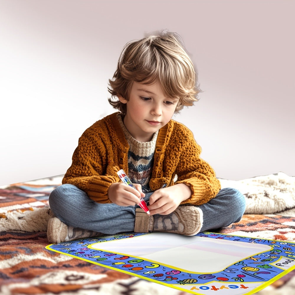 Reusable Water Doodle Mat for Kids with 2 Water Pens, Large Size Mess-Free Drawing Pad, Educational Art Toy — image 5