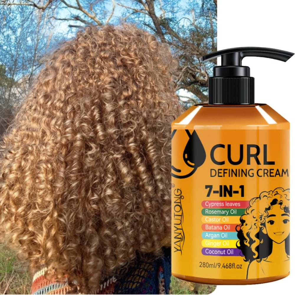 7-in-1 Curl Styling Cream in 280ml Illustrated Pump Bottle with Rosemary, Coconut and Argan Oils — image 4