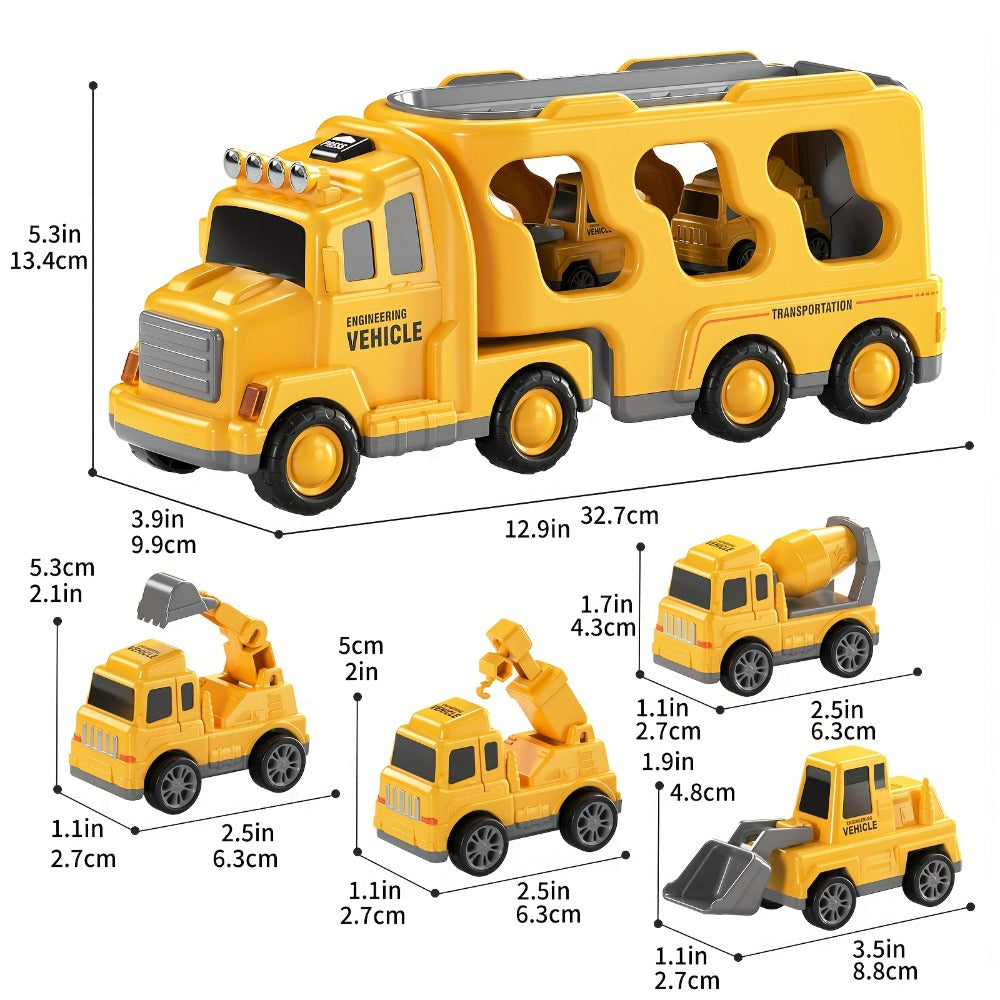Construction Carrier Truck Toy Set for Kids Ages 3-7 with the Listed Color, Size or Set Options for Everyday Use — image 2