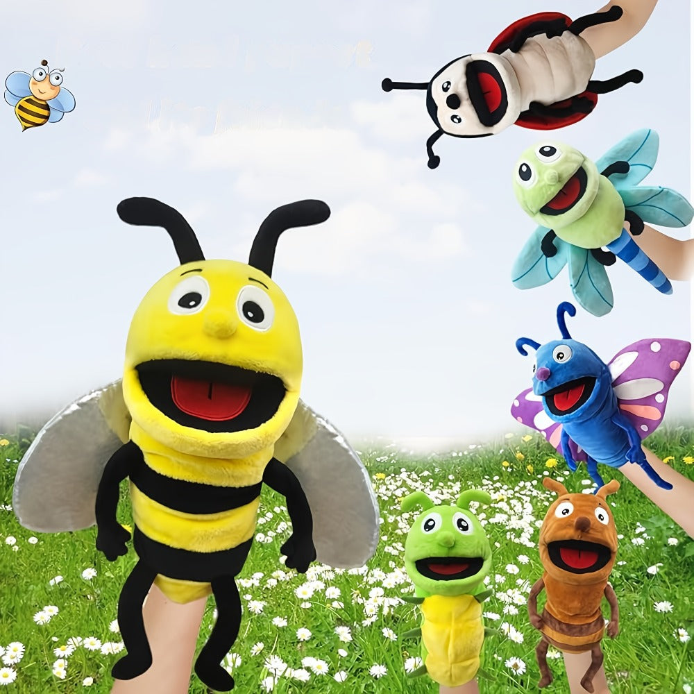 Movable-Mouth Insect Hand Puppets in Bee, Ladybird, Dragonfly, Butterfly, Ant and Caterpillar Styles — image 2