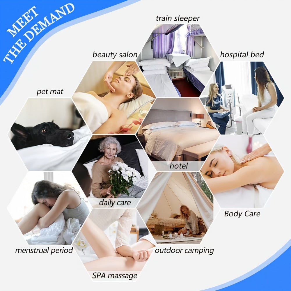 Disposable Bed Sheets 100 Pack Non-Woven Massage Table Cover Single Use Stain Resistant Spa Sheets for Massage Therapists Est