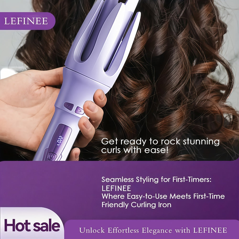 Automatic Rotating Curling Iron 4 Temperature Settings 40M Negative Ion Ceramic Barrel, for Home, Travel and Salon Hair Styli