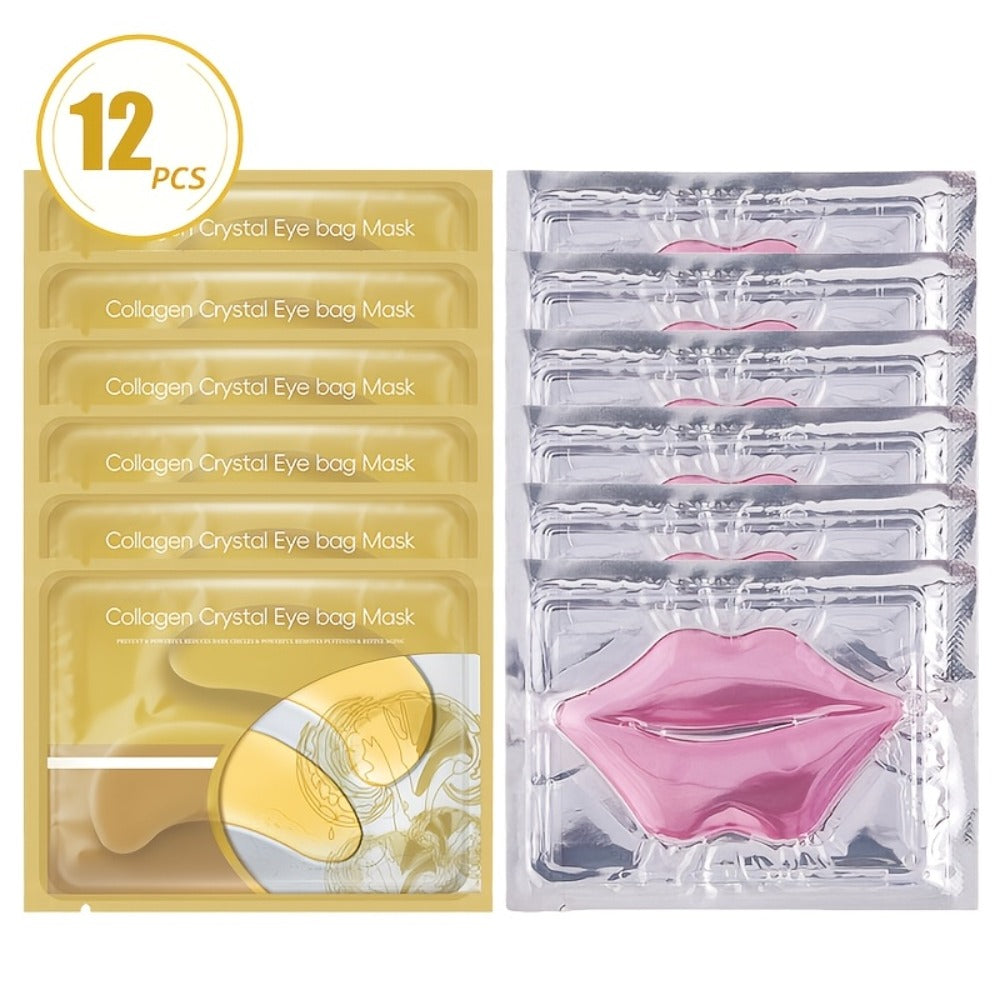 Hyaluronic Acid Eye & Lip Mask Patches, Overnight Sleeping Mask Set for Deep Moisture, Anti-Dry, Plumping & Smoothing — image