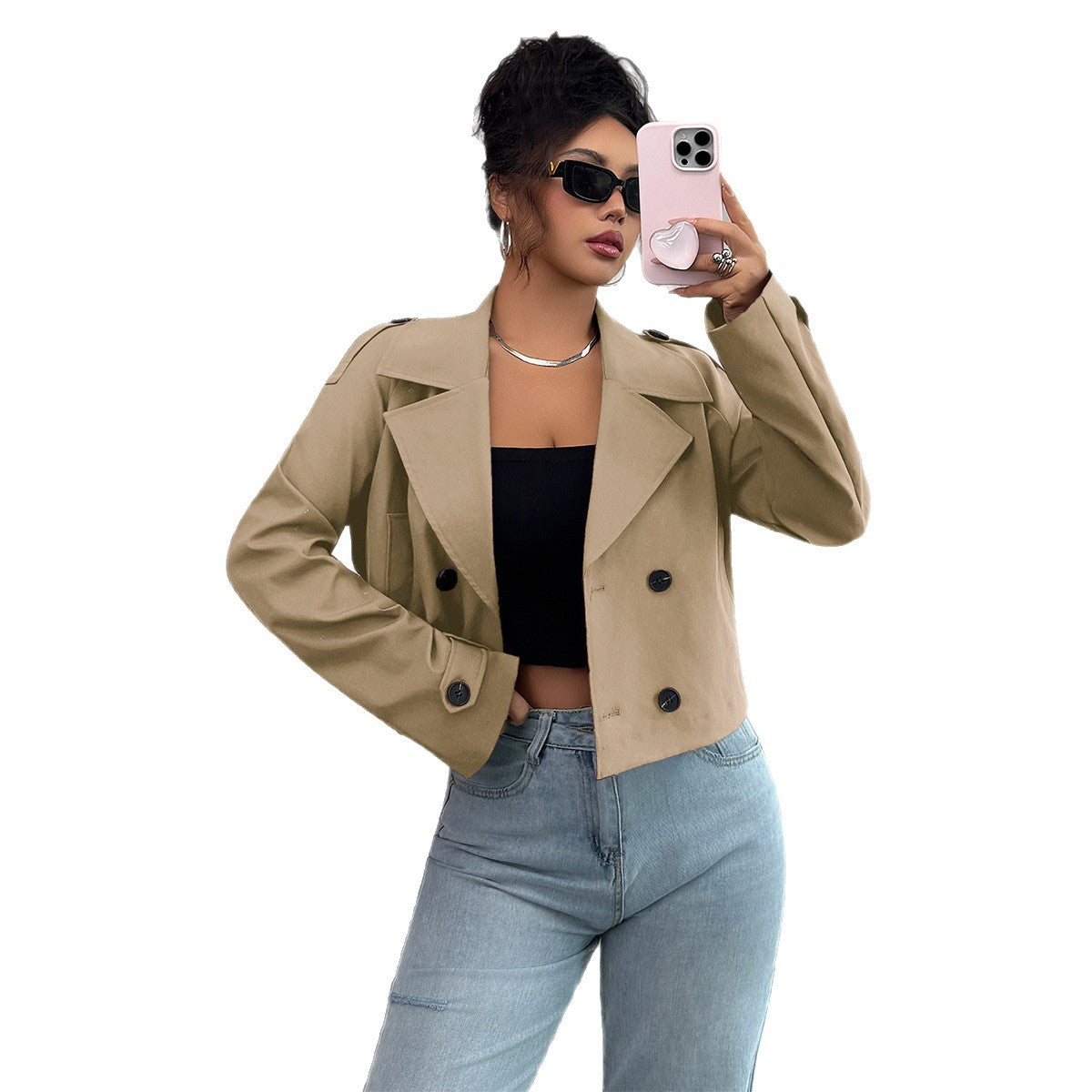 Casual Minimalist Long Sleeve Jacket Vest Coat Women