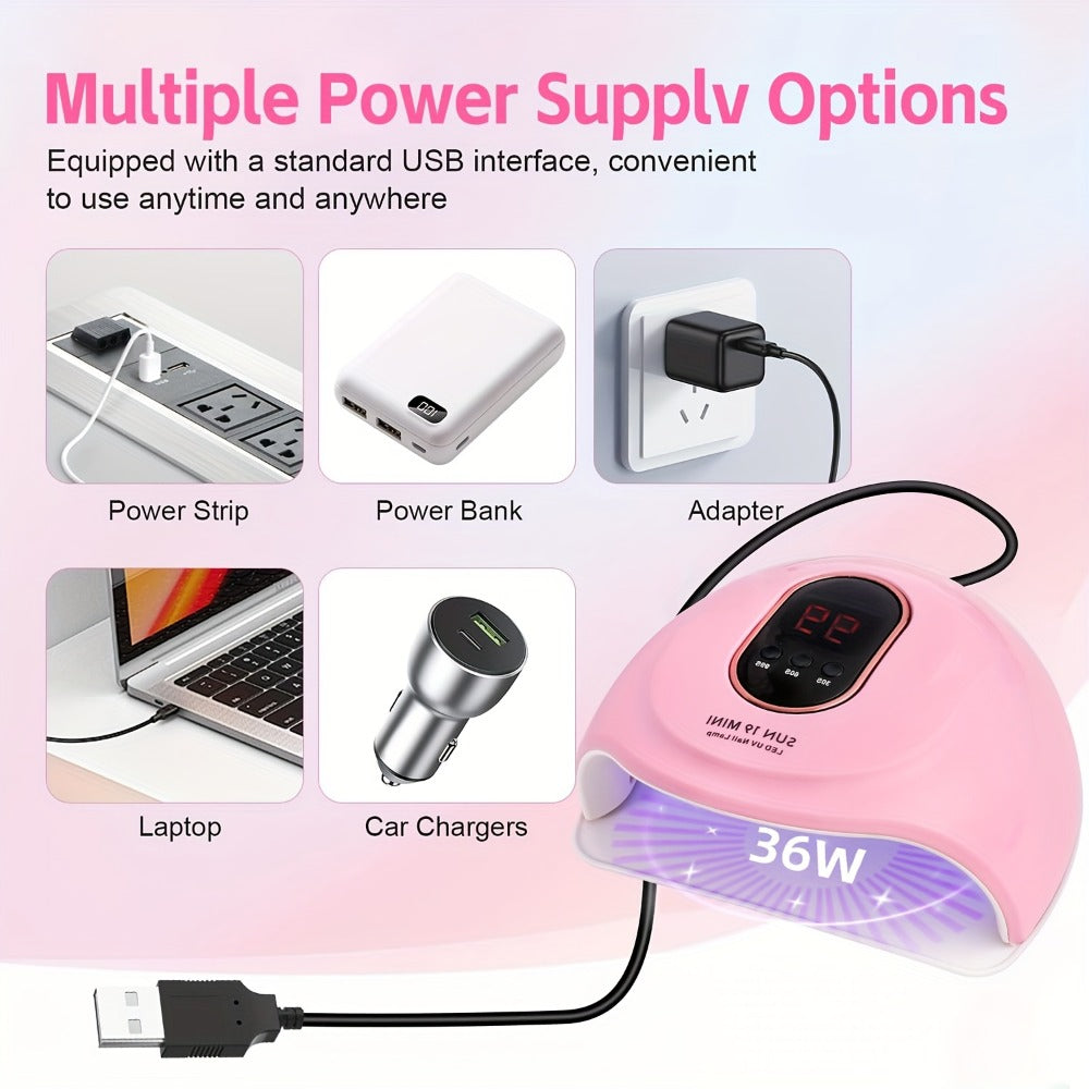 Acrylic Nail Kit with Electric Drill & UV LED Nail Lamp – Complete Professional Starter Set for Beginners with Acrylic Powder